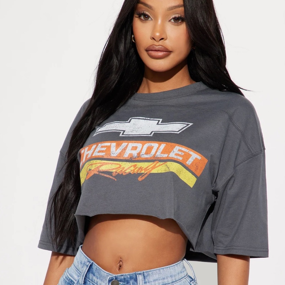 Chevrolet Cropped Top - Charcoal